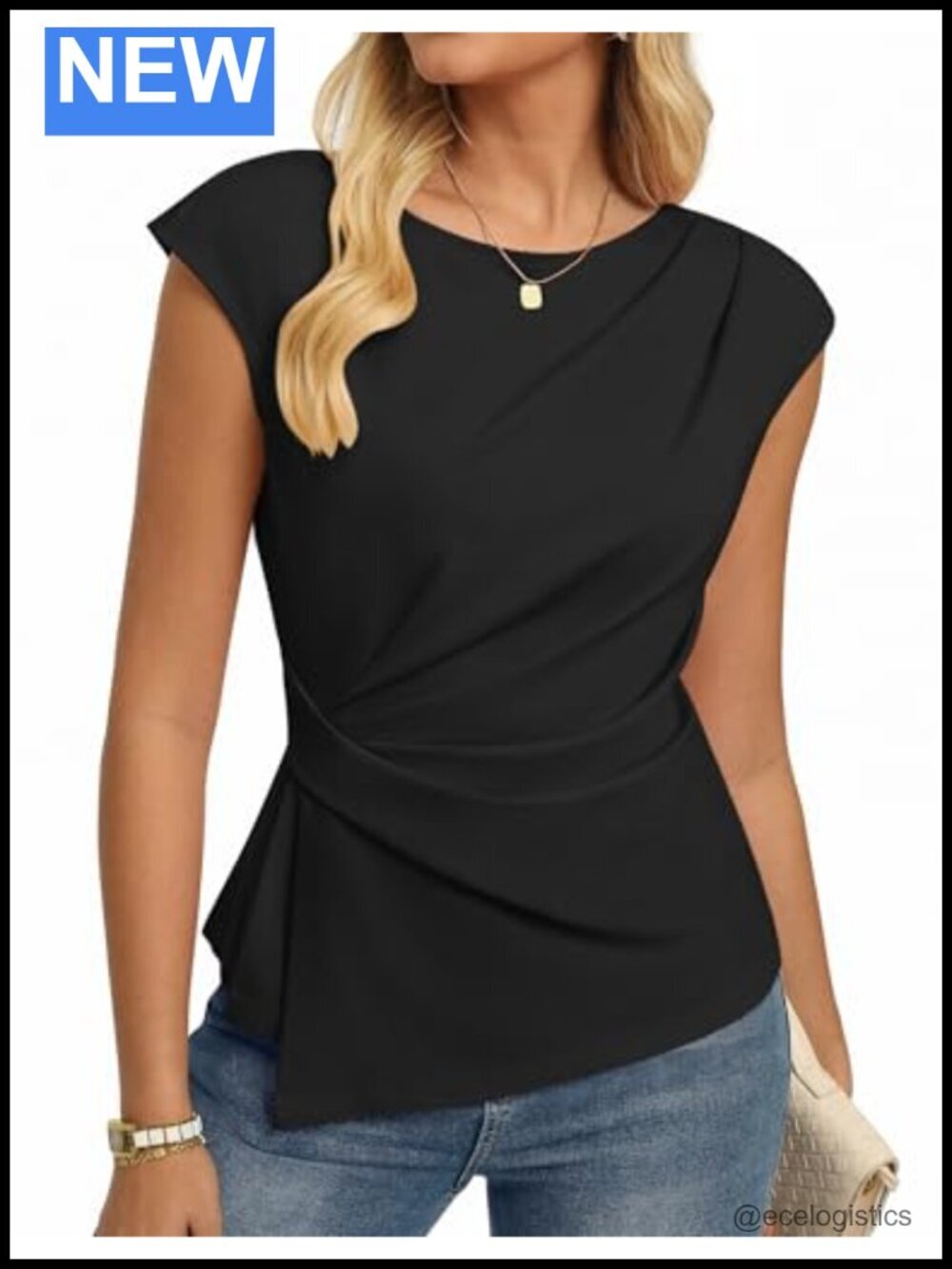 Women's Peplum Blouse Short Sleeve Asymmetrical Business Casual Work Tunic